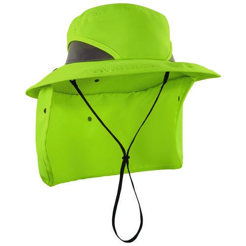 Picture of Chill-Its 8934 Ranger Hat with Neck Shade, Microfiber/Polyester, Large/X-Large, Lime