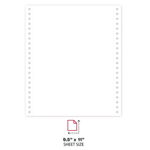 Picture of Printout Paper, 2-Part, 15 lb Bond Weight, 9.5 x 11, White, 1,650/Carton