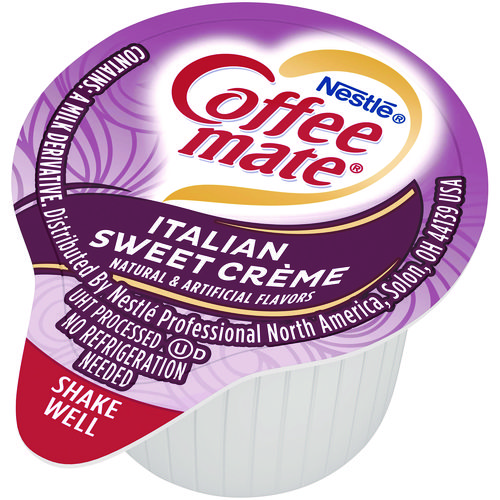 Picture of Liquid Coffee Creamer, Italian Sweet Creme, 0.38 oz Mini Cups, 50/Box, 4 Boxes/Carton, 200 Total/Carton