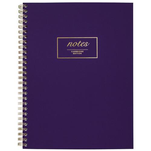 Picture of Jewel Tone Notebook with Gold Twin-Wire Binding, 1-Subject, Wide/Legal Rule, Jewel Tone Purple Cover, (80) 9.5 x 7.25 Sheets