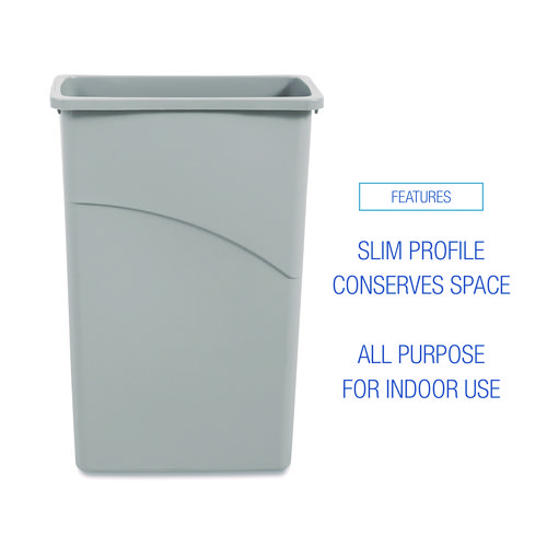 Picture of Slim Waste Container, 23 gal, Plastic, Gray