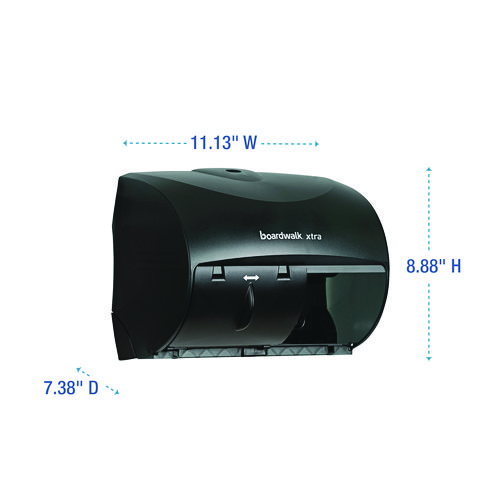 Picture of Boardwalk Xtra 2-Roll Controlled Bath Tissue Dispenser, 11.13 x 7.38 x 8.88, Translucent Black