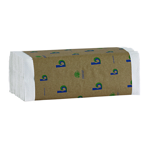 Picture of Boardwalk Green C-Fold Towels, 1-Ply, 10.13 x 12.75, Natural White, 150/Pack, 16 Packs/Carton