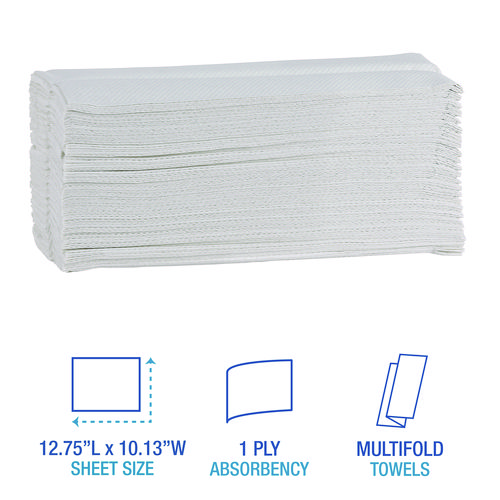 Picture of Boardwalk Green C-Fold Towels, 1-Ply, 10.13 x 12.75, Natural White, 150/Pack, 16 Packs/Carton