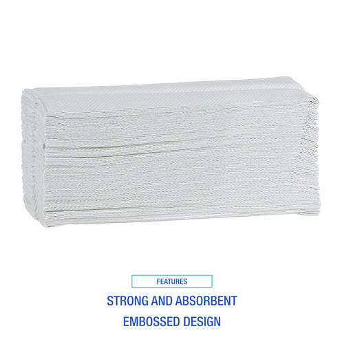 Picture of Boardwalk Green C-Fold Towels, 1-Ply, 10.13 x 12.75, Natural White, 150/Pack, 16 Packs/Carton