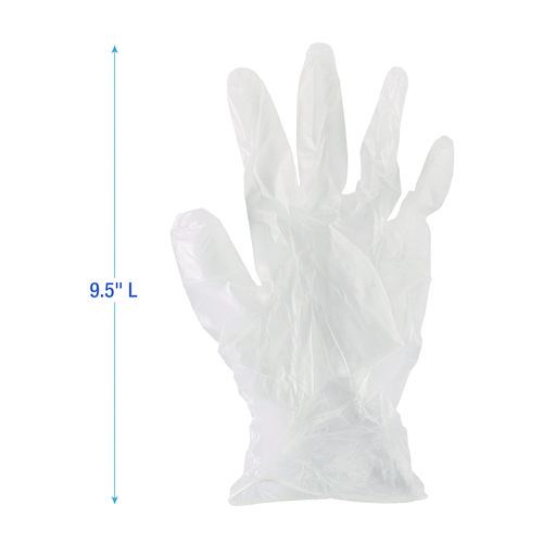 Picture of Exam Vinyl Gloves, Powder/Latex-Free, 3 3/5 mil, Clear, Small, 100/Box