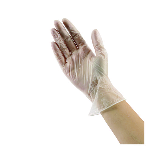 Picture of Exam Vinyl Gloves, Powder/Latex-Free, 3 3/5 mil, Clear, Small, 100/Box