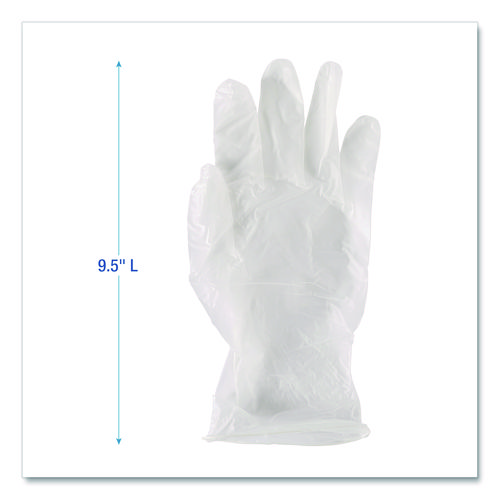 Picture of General Purpose Vinyl Gloves, Powder/Latex-Free, 2.6 mil, Small, Clear, 100/Box