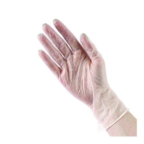 Picture of General Purpose Vinyl Gloves, Powder/Latex-Free, 2.6 mil, Small, Clear, 100/Box
