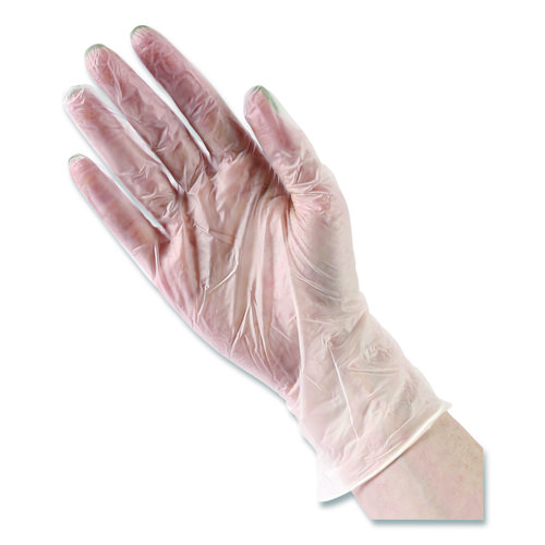 Picture of General Purpose Vinyl Gloves, Powder/Latex-Free, 2.6 mil, Small, Clear, 100/Box