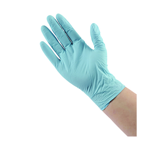 Picture of Disposable Examination Nitrile Gloves, Medium, Blue, 5 mil, 100/Box