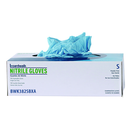 Picture of Disposable Examination Nitrile Gloves, Small, Blue, 5 mil, 1,000/Carton