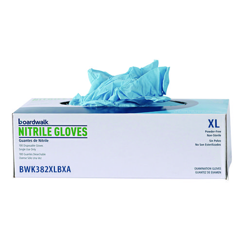 Picture of Disposable Examination Nitrile Gloves, X-Large, Blue, 5 mil, 1,000/Carton