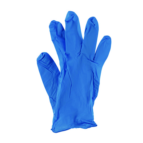 Picture of Disposable Powder-Free Nitrile Gloves, Medium, Blue, 5 mil, 100/Box