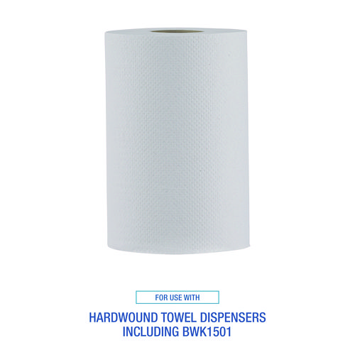 Picture of Hardwound Paper Towels, Nonperforated, 1-Ply, 8" x 350 ft, White, 12 Rolls/Carton