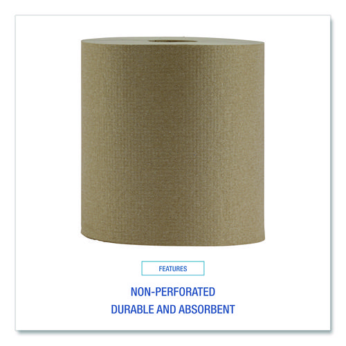 Picture of Hardwound Paper Towels, Nonperforated, 1-Ply, 8" x 800 ft, Natural, 6 Rolls/Carton