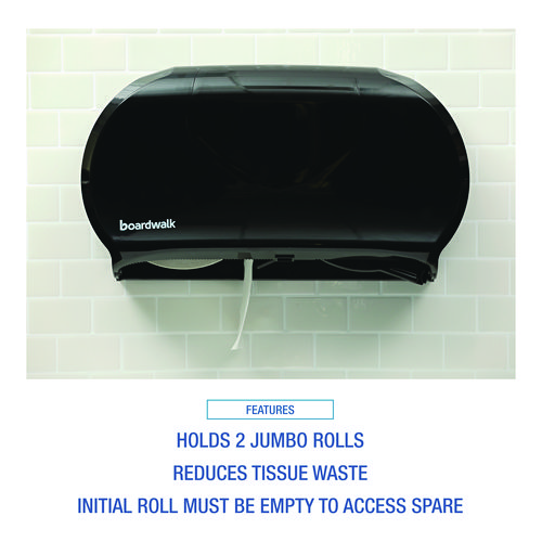 Picture of Jumbo Twin Toilet Tissue Dispenser, 20.25 x 6 x 12.25, Black