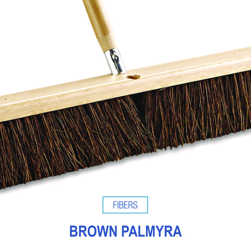 Picture of Floor Brush Head, 3.25" Brown Palmyra Fiber Bristles, 36" Brush