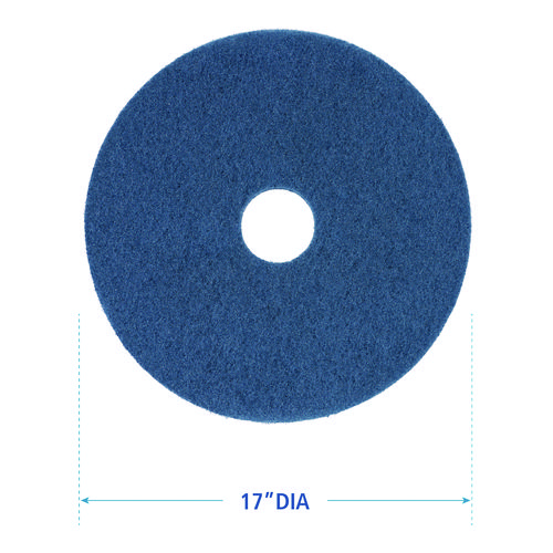 Picture of Scrubbing Floor Pads, 17" Diameter, Blue, 5/Carton