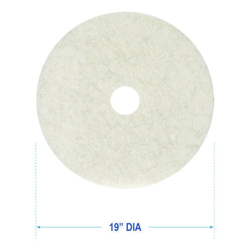 Picture of Natural Burnishing Floor Pads, 19" Diameter, White, 5/Carton