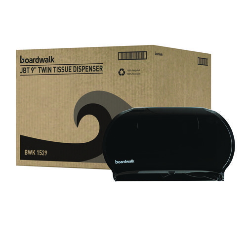 Picture of Jumbo Twin Toilet Tissue Dispenser, 20.25 x 6 x 12.25, Black