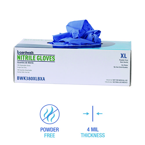 Picture of Disposable General-Purpose Nitrile Gloves, X-Large, Blue, 4 mil, 1,000/Carton