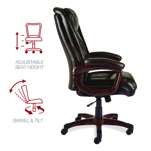 Picture of Alera Darnick Series Manager Chair, Supports Up to 275 lbs, 17.13" to 20.12" Seat Height, Brown Seat/Back, Brown Base