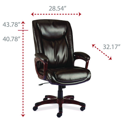 Picture of Alera Darnick Series Manager Chair, Supports Up to 275 lbs, 17.13" to 20.12" Seat Height, Brown Seat/Back, Brown Base