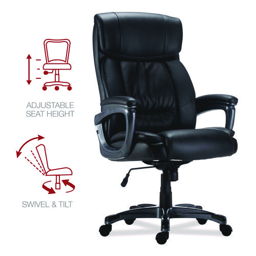 Picture of Alera Egino Big and Tall Chair, Supports Up to 400 lb, Black Seat/Back, Black Base