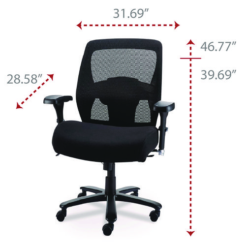 Picture of Alera Faseny Series Big and Tall Manager Chair, Supports Up to 400 lbs, 17.48" to 21.73" Seat Height, Black Seat/Back/Base