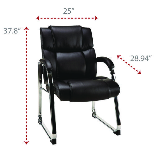 Picture of Alera Hildred Series Guest Chair, 25" x 28.94" x 37.8", Black Seat, Black Back, Chrome Base