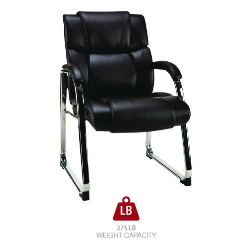 Picture of Alera Hildred Series Guest Chair, 25" x 28.94" x 37.8", Black Seat, Black Back, Chrome Base