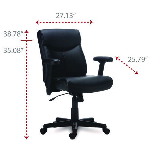 Picture of Alera Harthope Leather Task Chair, Supports Up to 275 lb, Black Seat/Back, Black Base