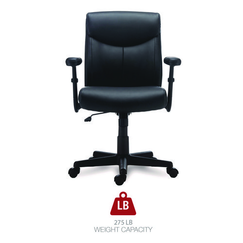 Picture of Alera Harthope Leather Task Chair, Supports Up to 275 lb, Black Seat/Back, Black Base