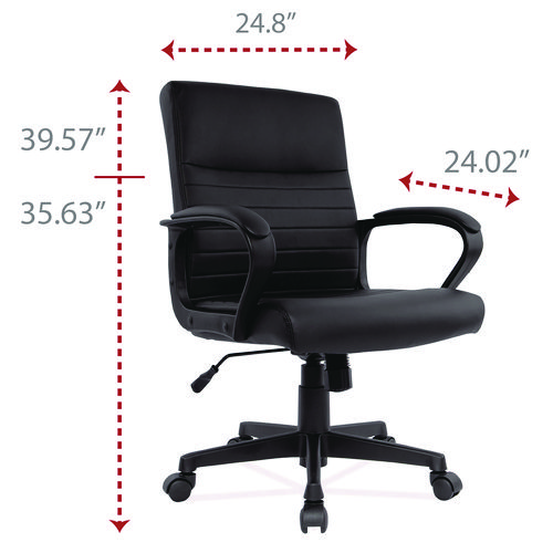 Picture of Alera Breich Series Manager Chair, Supports Up to 275 lbs, 16.73" to 20.39" Seat Height, Black Seat/Back, Black Base