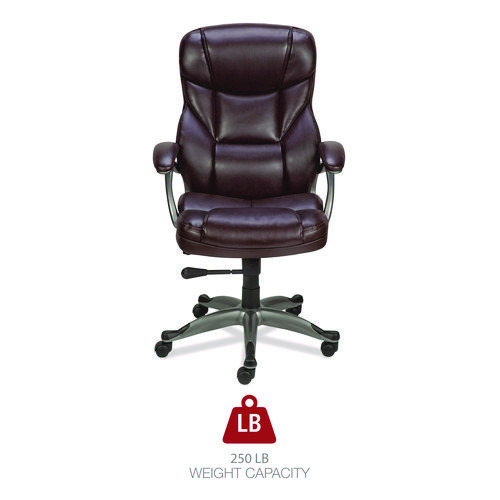 Picture of Alera Birns Series High-Back Task Chair, Supports Up to 250 lb, 18.11" to 22.05" Seat Height, Brown Seat/Back, Chrome Base