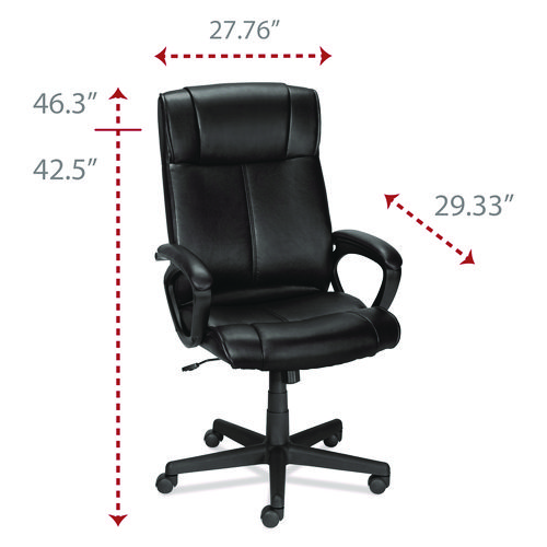 Picture of Alera Dalibor Series Manager Chair, Supports Up to 250 lb, 17.5" to 21.3" Seat Height, Black Seat/Back, Black Base