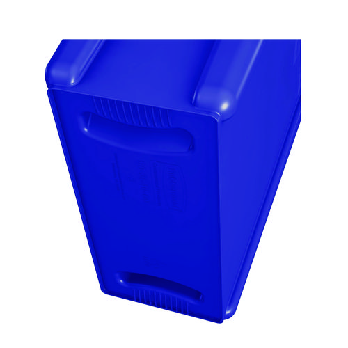 Picture of Slim Jim Plastic Recycling Container with Venting Channels, 23 gal, Plastic, Blue