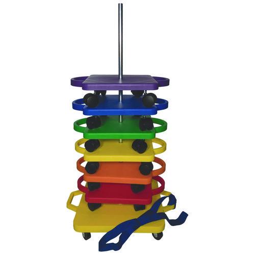 Picture of Scooter Stacker, Plastic, 176 lb Capacity, 21 x 16 x 39, Silver/Yellow