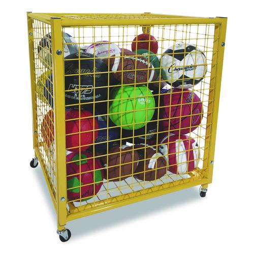 Picture of Half Size Lockable Ball Locker, Metal, 132 lb Capacity, 29 x 27 x 31, Yellow