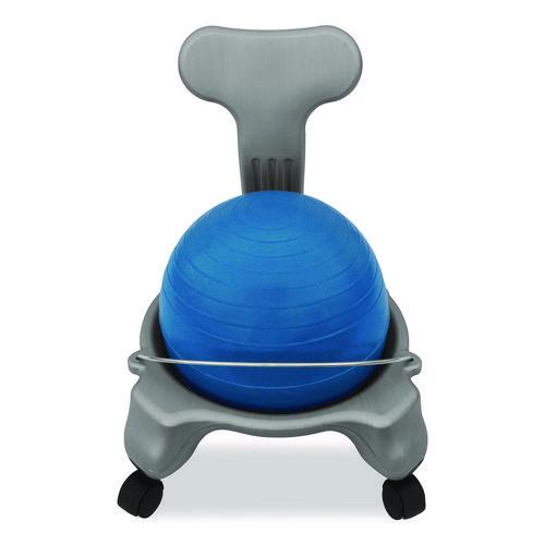 Picture of Kid's Ball Chair, Supports Up to 264 lb, 12.5" Seat Height, Blue Seat, Silver Base