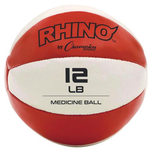 Picture of Rhino Leather Medicine Ball, 12 lb, Orange/White