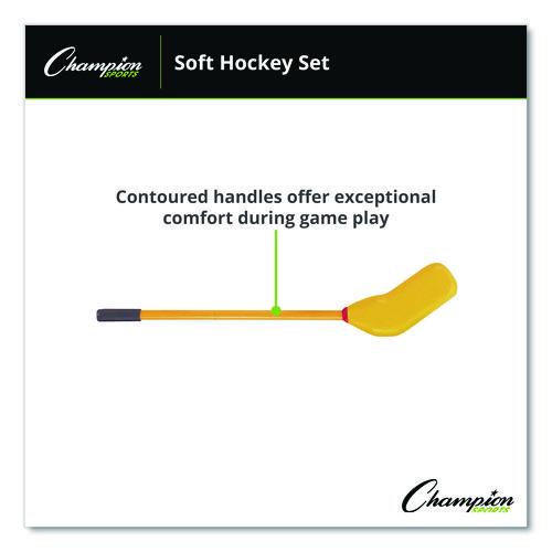 Picture of Rhino Soft Hockey Set, 30" Long, (10) Sticks/7" Ball/4" Puck