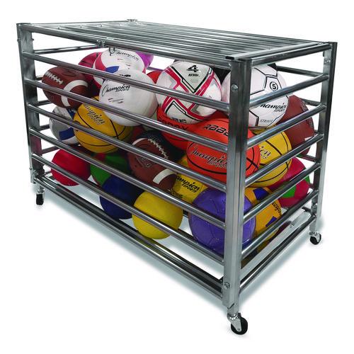 Picture of Heavy Duty Lockable Ball Locker, Metal, 132 lb Capacity, 24 x 42 x 30, High-Polish Black