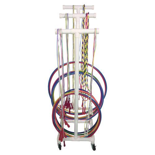 Picture of Jump Rope and Hoop Cart, Plastic, 19 x 28 x 69, White
