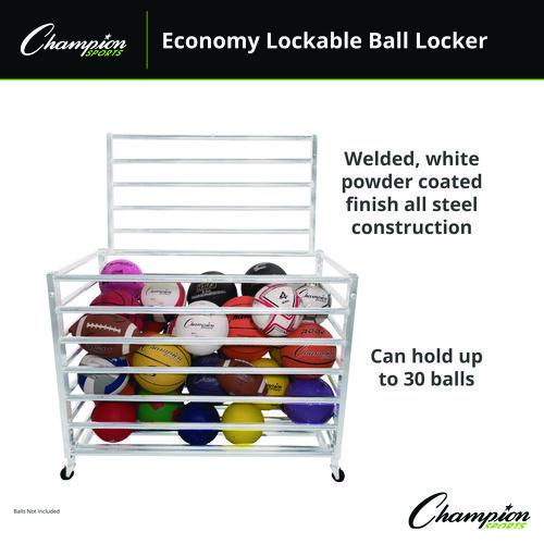 Picture of Economy Locking Ball Carrier, Metal, 264 lb Capacity, 23" x 45" x 32", White
