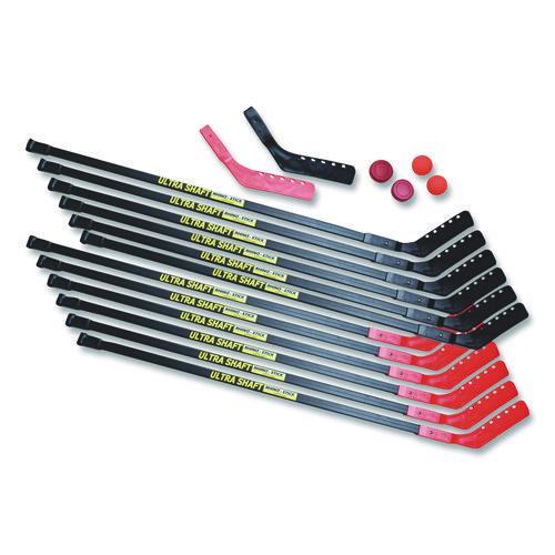 Picture of Ultra Shaft Hockey Set, Twelve 52" Hocket Sticks/Two Balls/Two Pucks/Two Extra Blades