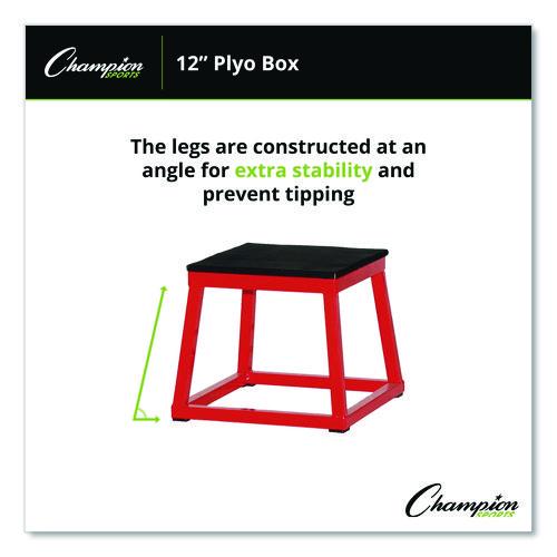 Picture of Plyo Box, 15" x 15", Plywood/Rubber/Steel, Red/Black