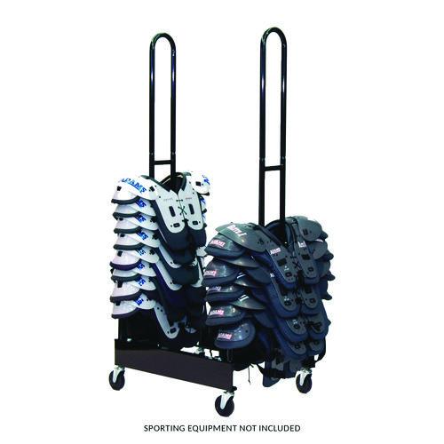 Picture of Mobile Two-Stack Shoulder Pad Rack, Metal, 176 lb Capacity, 24" x 30" x 69", Black