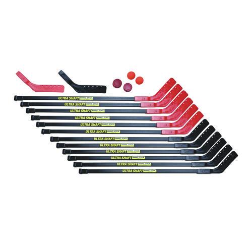 Picture of Ultra Shaft Hockey Set, Twelve 47' Hockey Sticks/Two Pucks/Two Balls/Two Extra Blades